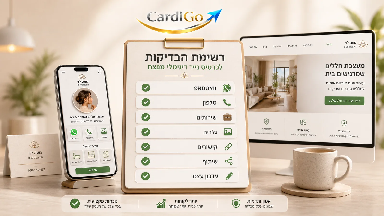 רשימת בדיקה לפני בחירת כרטיס ביקור דיגיטלי לעסק