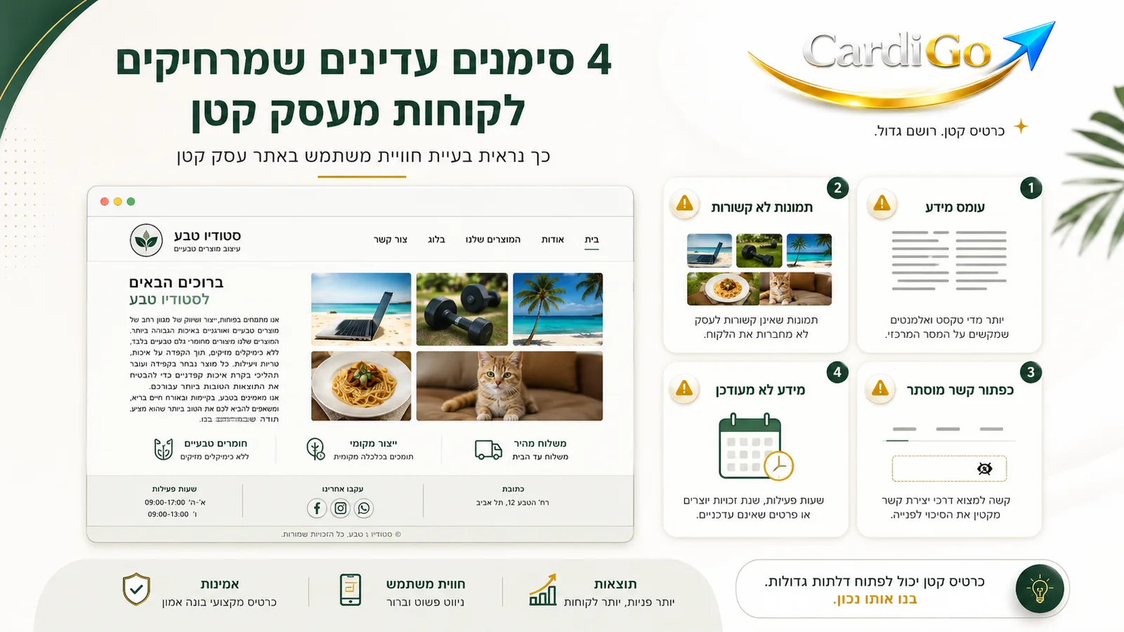 טעויות נפוצות בבניית מיני אתר לעסק קטן