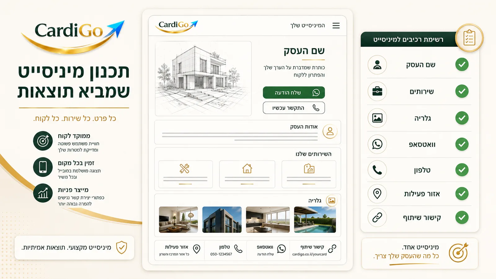 רשימת רכיבים חשובים למיני אתר מקצועי לעסק קטן