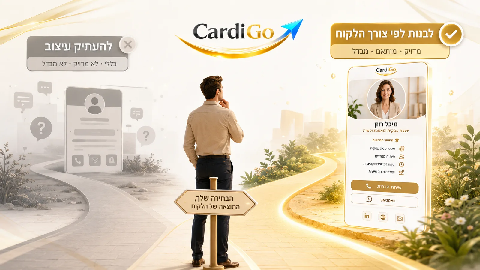 בחירת עיצוב כרטיס ביקור דיגיטלי לפי צורך הלקוח ולא לפי העתקה