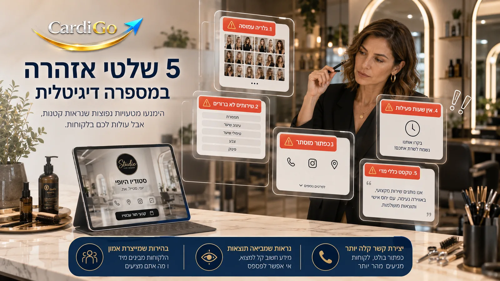 טעויות נפוצות בכרטיס ביקור דיגיטלי למספרה