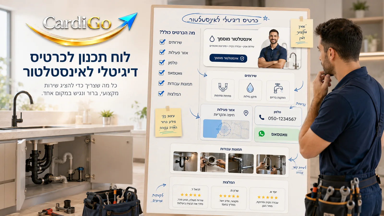 רכיבים חשובים בכרטיס ביקור דיגיטלי לאינסטלטור