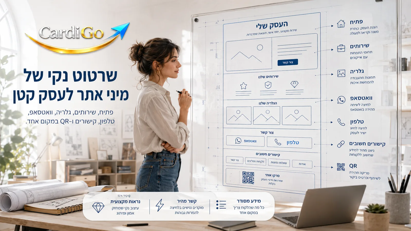 מיני אתר לעסק קטן כפתרון ביניים בין כרטיס דיגיטלי לאתר מלא