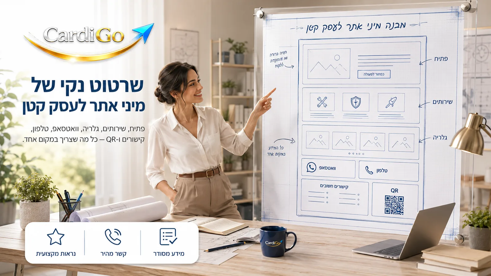 מיני אתר לעסק קטן כפתרון התחלה במקום אתר מלא