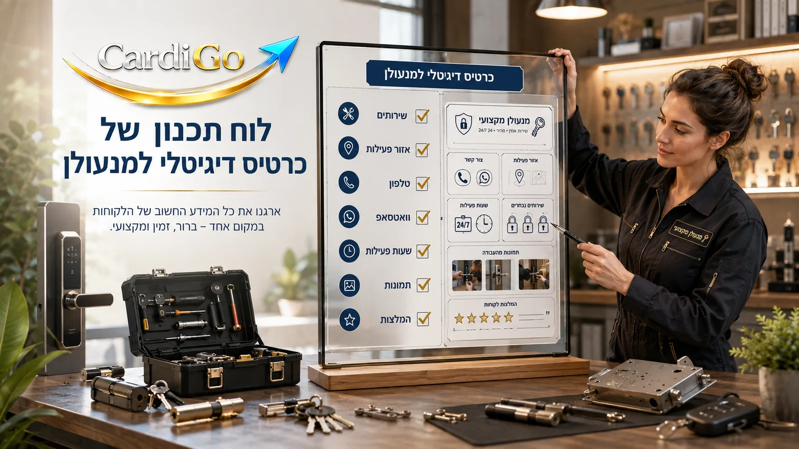 רכיבים חשובים בכרטיס ביקור דיגיטלי למנעולן