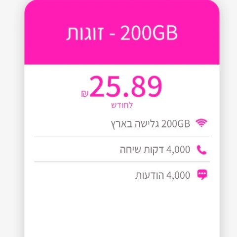 חבילת סלולר 300GB Global עם דקות שיחה לחו״ל דרך יוני ממן בגליל העליון